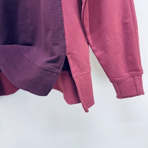 Athleta Sweater Size S Women’s Colorblock Midweight Pullover Cozy Burgundy New - Picture 5 of 13